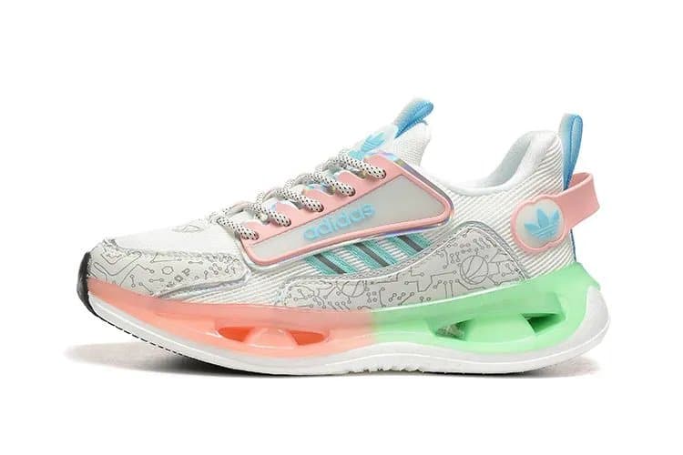 Adidas Lightweight Circuit Running Sneakers – White / Green / Coral - Image 4