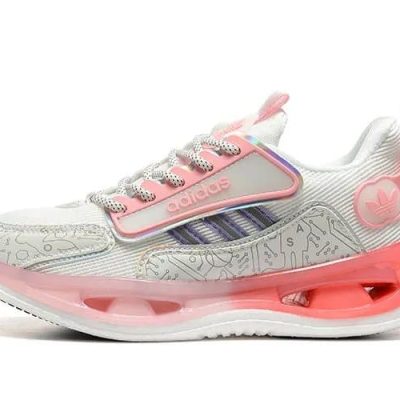 Alternative view of Adidas Lightweight Circuit Running Sneakers – White / Pink