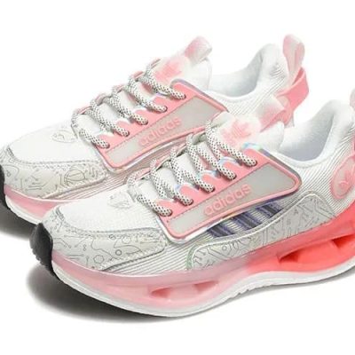 Adidas Lightweight Circuit Running Sneakers – White / Pink - Image 3