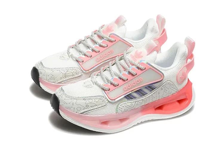 Adidas Lightweight Circuit Running Sneakers – White / Pink - Image 3