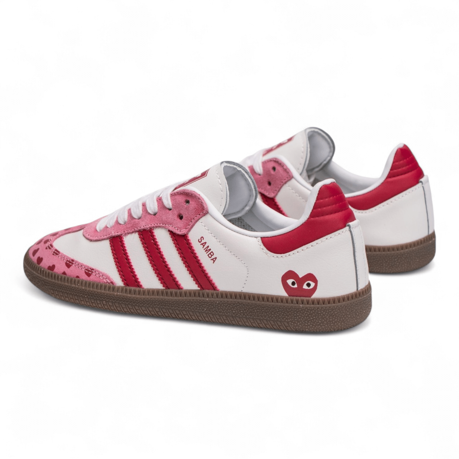 Adidas Samba x Comme des Garçons Play White / Pink Sneakers - Image 3