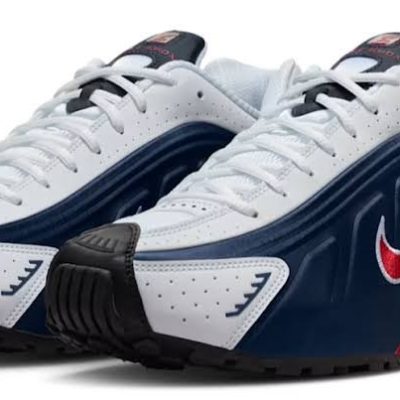 Nike Shox R4 White / Navy / Red Sneakers - Image 3