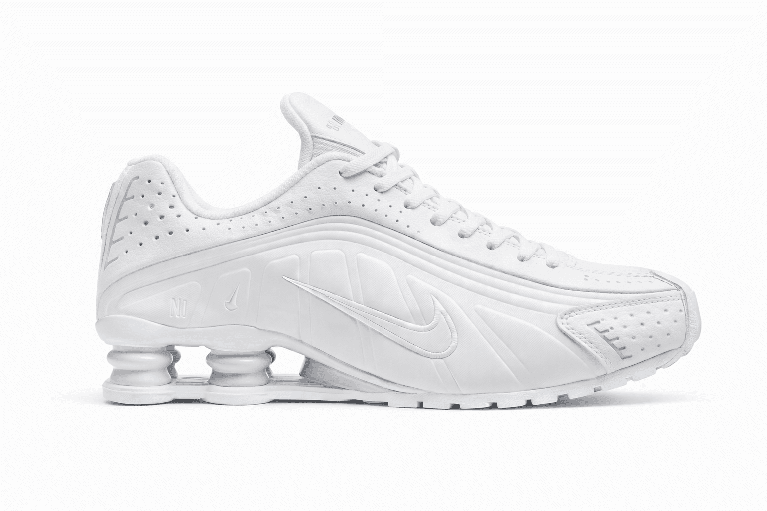 Nike Shox R4 Triple White Sneakers