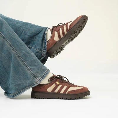 Alternative view of Adidas Samba Winterized Brown / Cream Sneakers