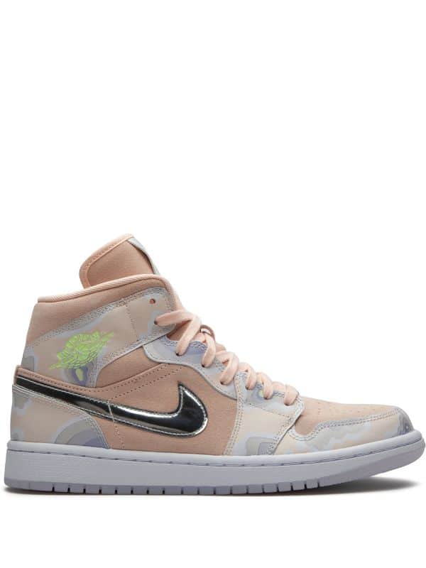 Air Jordan 1 Mid SE Washed Coral Sneakers